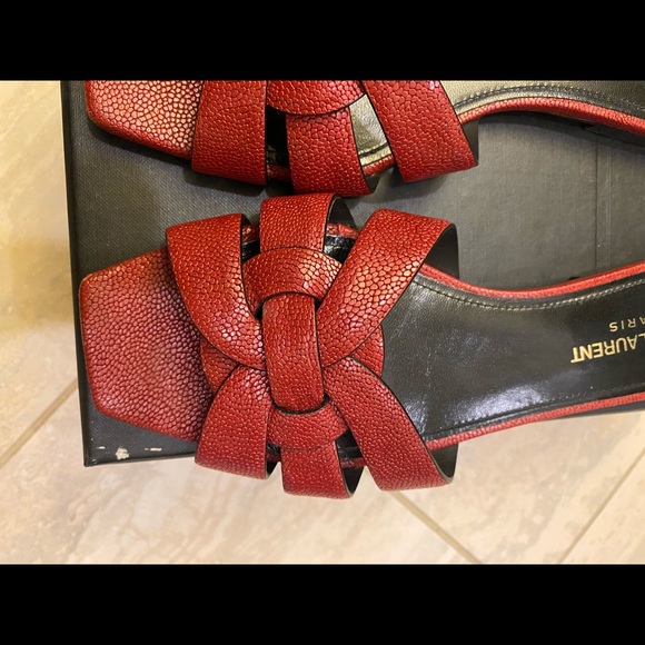 Saint Laurent Tribute Leather Slides 7 1/2 - Picture 7 of 7